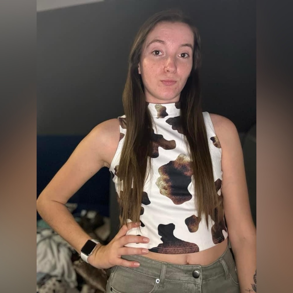 Medium Cowprint Crop Top